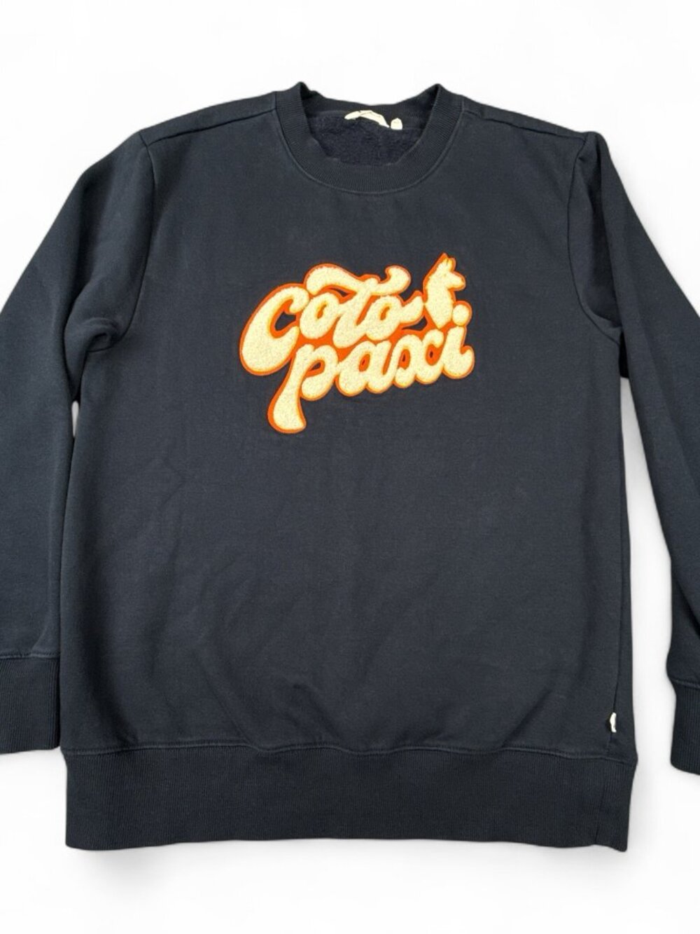 Cotopaxi Crewneck Sweatshirt Navy Blue M Chenille Logo Relaxed Fit